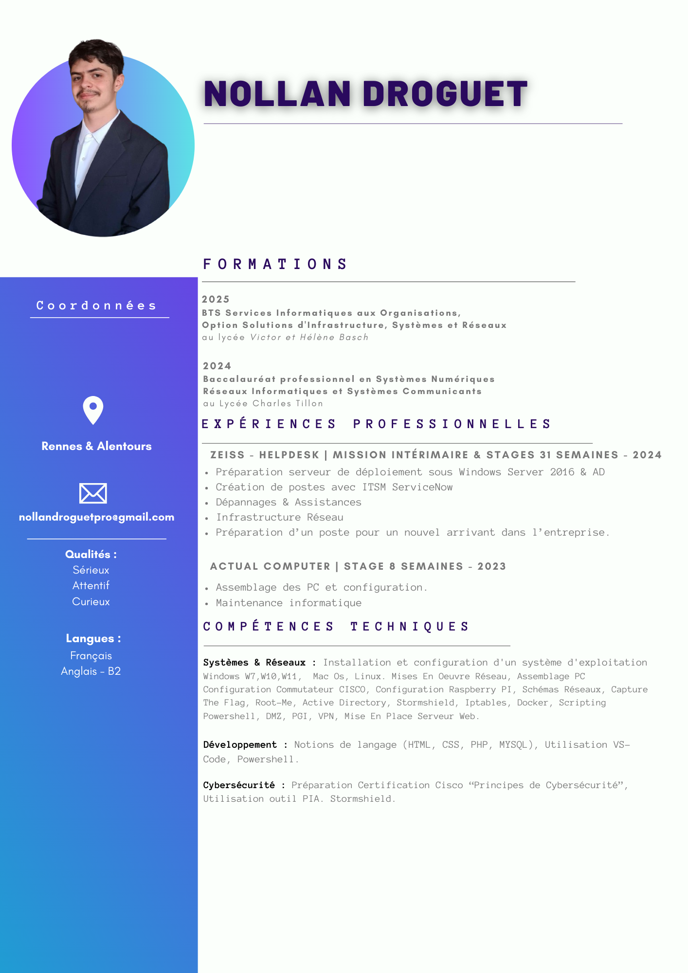 CV de Nollan Droguet